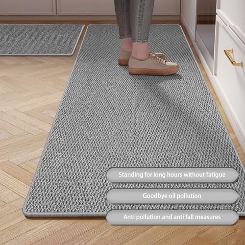 ALLILUYAA Teppich Läufer, Küchenläufer Waschbar rutschfest 2 Stück, rutschfest & Antistatisch, Küchenmatte für Esszimmer, Küche, läufer Flur(40 * 60cm+40 * 120cm)