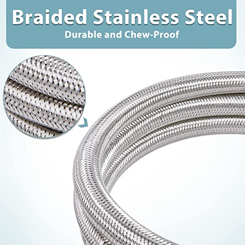 Shinestar Rv Propane Hose With Gauge For Camper, 12 Inch Braided Propane Pigtail For Dual Stage Regulator, 1/4-Inch Male Npt X Qcc1, 2-Pack #TOP5