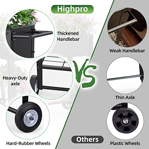 Highpro Raised Garden Bed With Legs, Mobile Planter Box Elevated On Wheels Portable Planter Cart Outdoor Indoor For Vegetable Herbs Potted Plants Flowers #TOP3