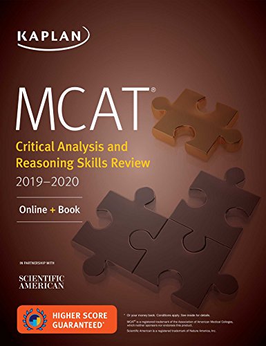 MCAT Critical Analysis and Reasoning Skills Review 2019-2020: Online + Book (Kaplan Test Prep)