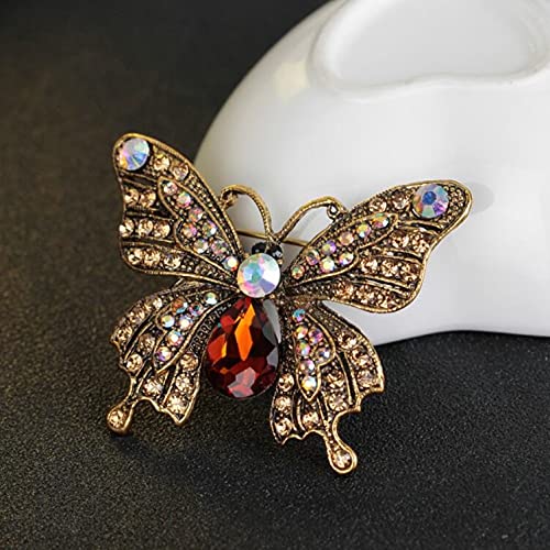 Image of Variety Styles Butterfly Brooch - Multi-Color Rhinestone Crystal Brooch Pin Cute Butterfly Shape Corsages Brooches Decoration Gift for Women
