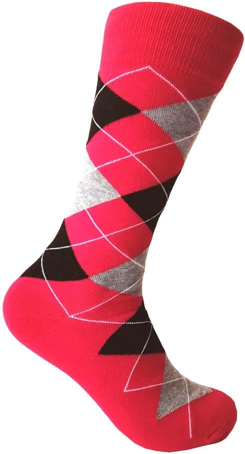 Triple M PlusMen's Red Dress socks,One size fits most men; Sock Size 10-13