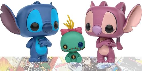 Stitc h, Scrump & Angel P o p ! Paquete de figuras de vinilo con 1 tarjeta de intercambio compatible (11501)
