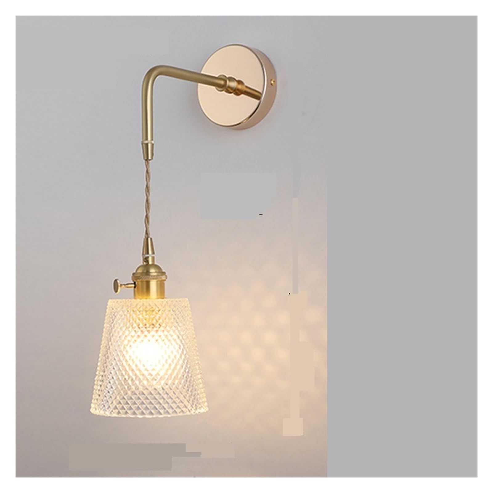 Lampada da parete di lusso francese semplice moderno caldo lampadario in vetro da comodino giapponese for camera da letto(F type transparent glass)