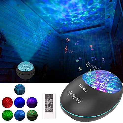 LOBKIN Night Light Projector and Ocean Night Light with Built-in Mini Music Player Sleeping Soo…