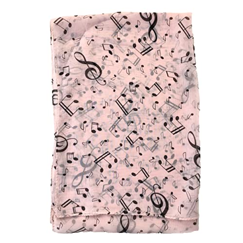 Fashion Culture Women's Musical Notes Multi Way Lightweight Oblong Scarf Bandeau2