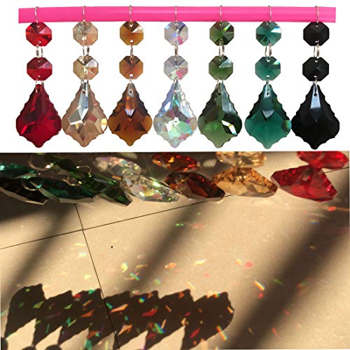 Little Chair DOSE NOT APPLY Double-Sided 10Pieces Maple Leaf Crystal Chandelier Pendants Parts Beads,Hanging Chain Garland,Door Curtain,Candlestick,Party Wedding Chirstmas Decoration thumb #6