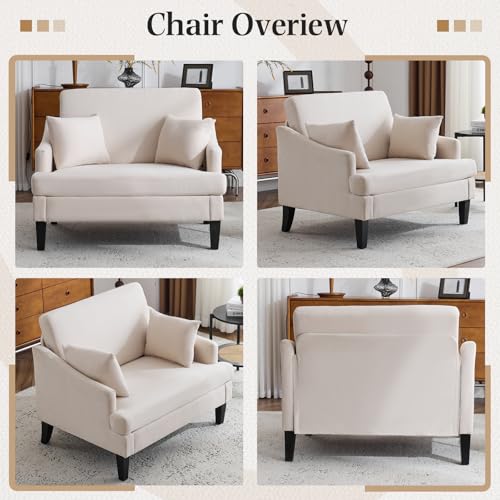 Sillón plegable de tela terry beige miniatura 5