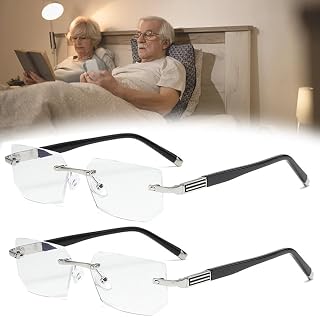 Glassesify Reading Glasses,Frameless Ultra-Light Anti-Blue Light Reading Glasses,Glassesify Anti-Blue Light Reading Glasses (Bright Black*2,1.5 x)