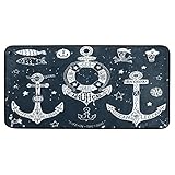 Vintage Anchors Navy Kitchen Mat Rugs Cushioned Chef Soft Non-Slip Floor Mats Washable Doormat...