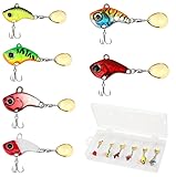 6 Stück Angelköder Set, Jig Spinner Angeln Angelköder Set, Kunstköder, Künstlicher Köder, Spinnerbait Bleikopfspinner,Hecht Köder, Angelhaken für Barsch für Barsch, Hecht, Zander, Wels, Döbel
