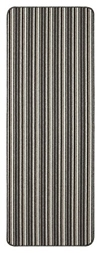 Image of eXtreme Dandy by William Armes, Ios Stripe Indoor Washable Rug (Silver, 180 x 67cm Runner)