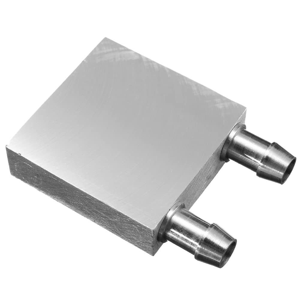 CLDIY Aluminium waterkoelblok, vloeistofwaterkoeler, koellichaamssysteem voor pc, computer, CPU Graphics koellichaam, endothermic head, zilver (40 mm x 40 mm x 12 mm) 2 stuks