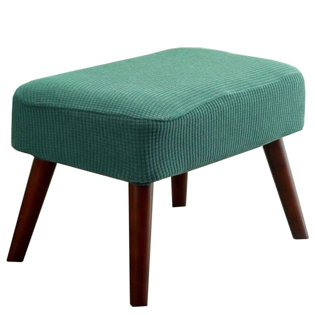 Zzdzw Matcha Green Stool Covers Rectangle, Stretch Rectangle Bar Stool Covers Elastic Vanity Stool Cover Jacquard Chair Seat Slipcover Counter Stool Covers Saddle Seat Cover For Wooden Metal Bench ( Color :