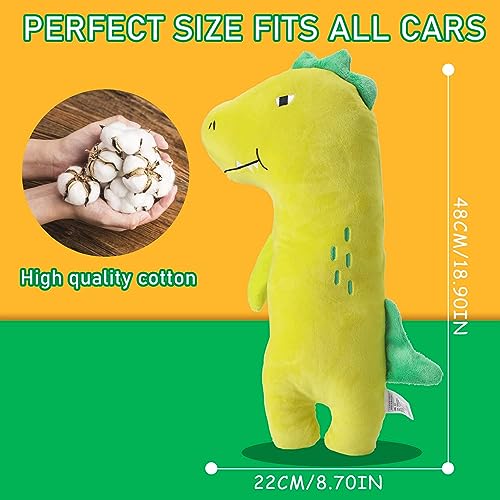 Image of Seat Belt Cover Pillow for Kids, Car Seatbelt Cushion Shoulder Neck Support Protector Pad, Soft Stuffed Plush Travel Vehicle Safety Belts Strap Pillow for Boys and Girls Headrest (Dinosaur)