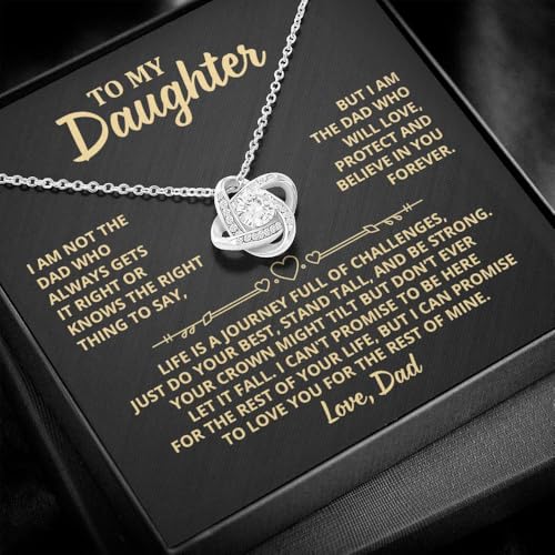 To My Daughter Necklace From Dad - Father Daughter Gift with Heartfelt Message & Elegant Box3