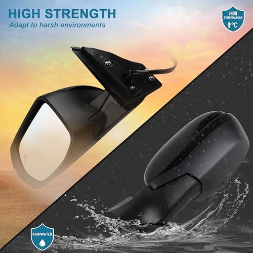 Left Driver Side Mirror Fits for 2017-2022 Honda CRV With Manual Folding Power Glass Heated Blind Spot Turn Signal Match Black Replace 76251T1WA01ZF(9Pins) — view 2