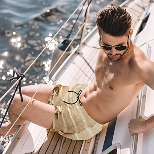 Short de plage à séchage rapide JDEZ pour hommes motif poisson