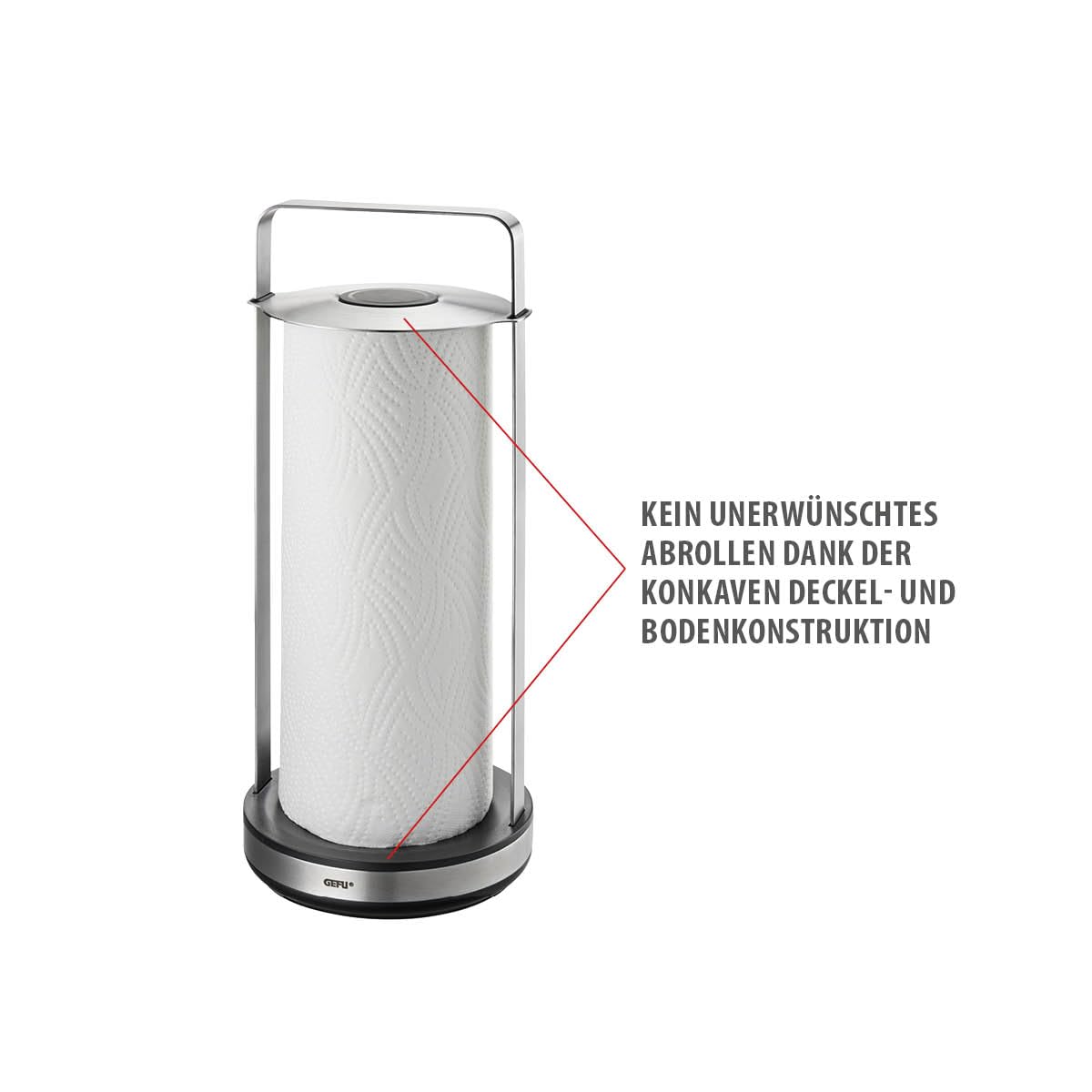 GEFU Küchenrollenhalter SMARTLINE - Edelstahl Stehend mit Fuß