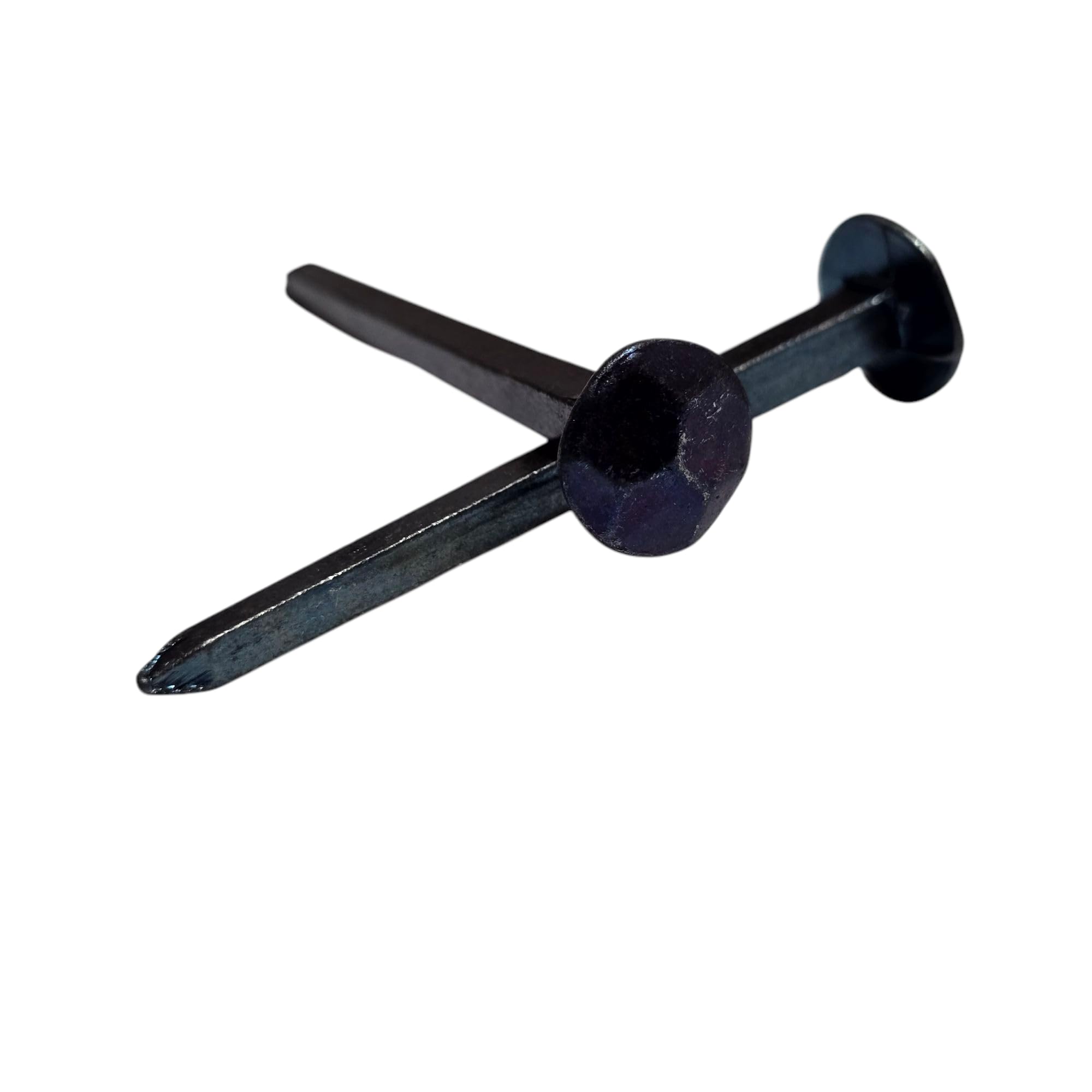 10 clavos de anclaje forjados – 60 mm de largo con cabeza martillada – para puertas antiguas, persianas, restauración de muebles, carpintería rústica y recreación – hierro forjado – DIY & artesanía