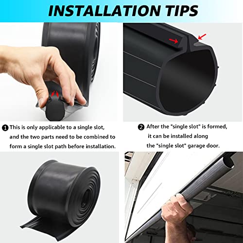 2,7 m Ersatzdichtung für Clopay Garagentor Gummiboden Wetterdichtung für Wetterabisolierung, passend für 2,7 m breite Türen