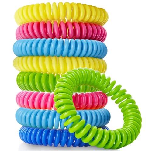 10 Pezzi Braccialetti Antizanzare, Senza DEET, Repellenti per Insetti e Zanzare, per Adulti e Bambini, Protezione fino a 350 Ore, Ideali per Campeggio, Pesca e Viaggi
