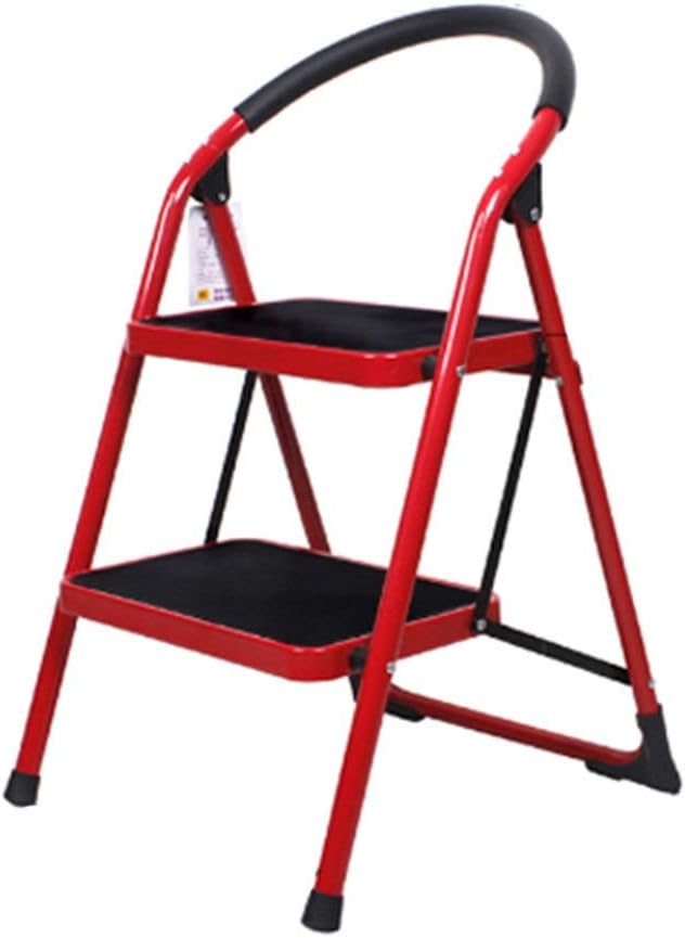 Tools & Home Improvement Practical Folded Footstool for Car Wash, Portable Fishing Stool 2-Step Folding Ladder Widened Non-Slip Pedal Stepladder (Red, White) Strong (Color : Red, Size : 4977.5CM)
