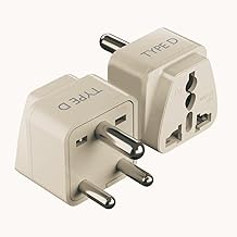 Universal Adapter USA to India, Converter Plugs, World (USA, China) Australia UK to India. Plug Converter - Canada to India Converter Plug. (Type D India Adapter. Set of 2)