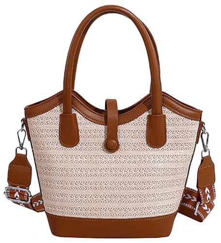 Image of Straw Crossbody Bags for Women Summer Straw Purses and Handbags Straw Hobo Bag for Travel Vacation