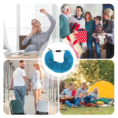 Almohada cervical de viaje rellenable – Funda de almohada de viaje rellenable | Soporte cervical de avión, cojín cervical de espuma de memoria, optimización de espacio, cojín cervical de viaje para - imagen 4
