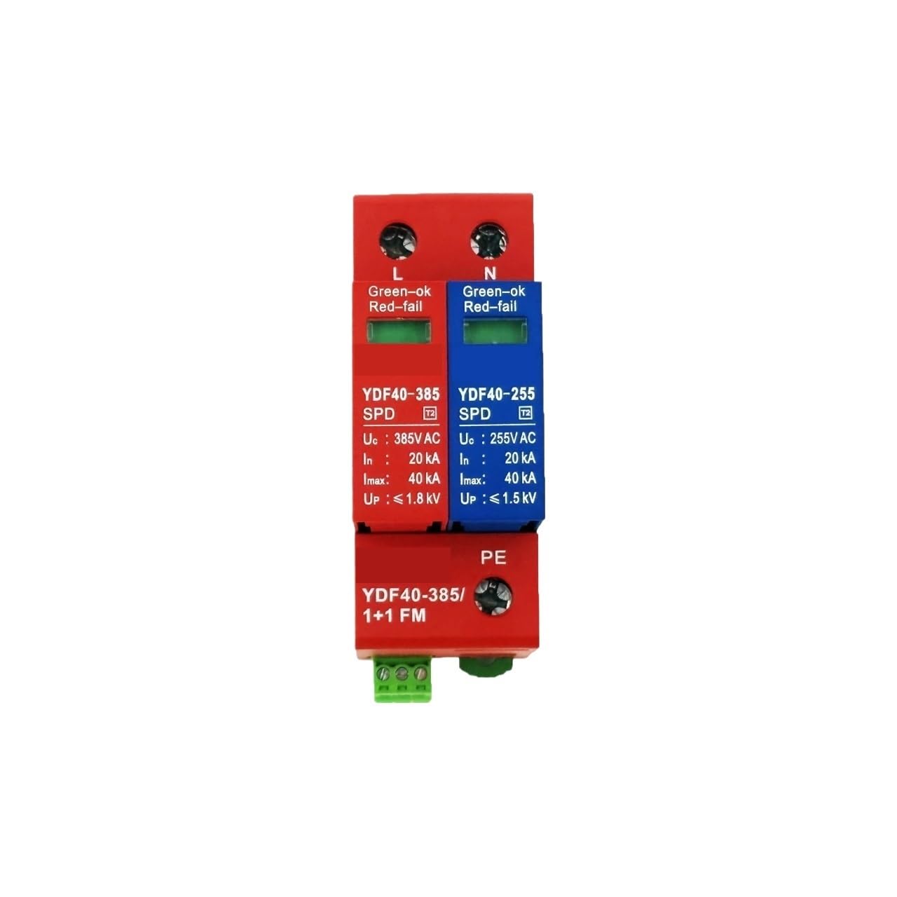 Parafoudre modulaire 1P+N / 3P+N sur rail DIN 385 V 20~40 kA for une protection fiable contre les surtensions.(2)