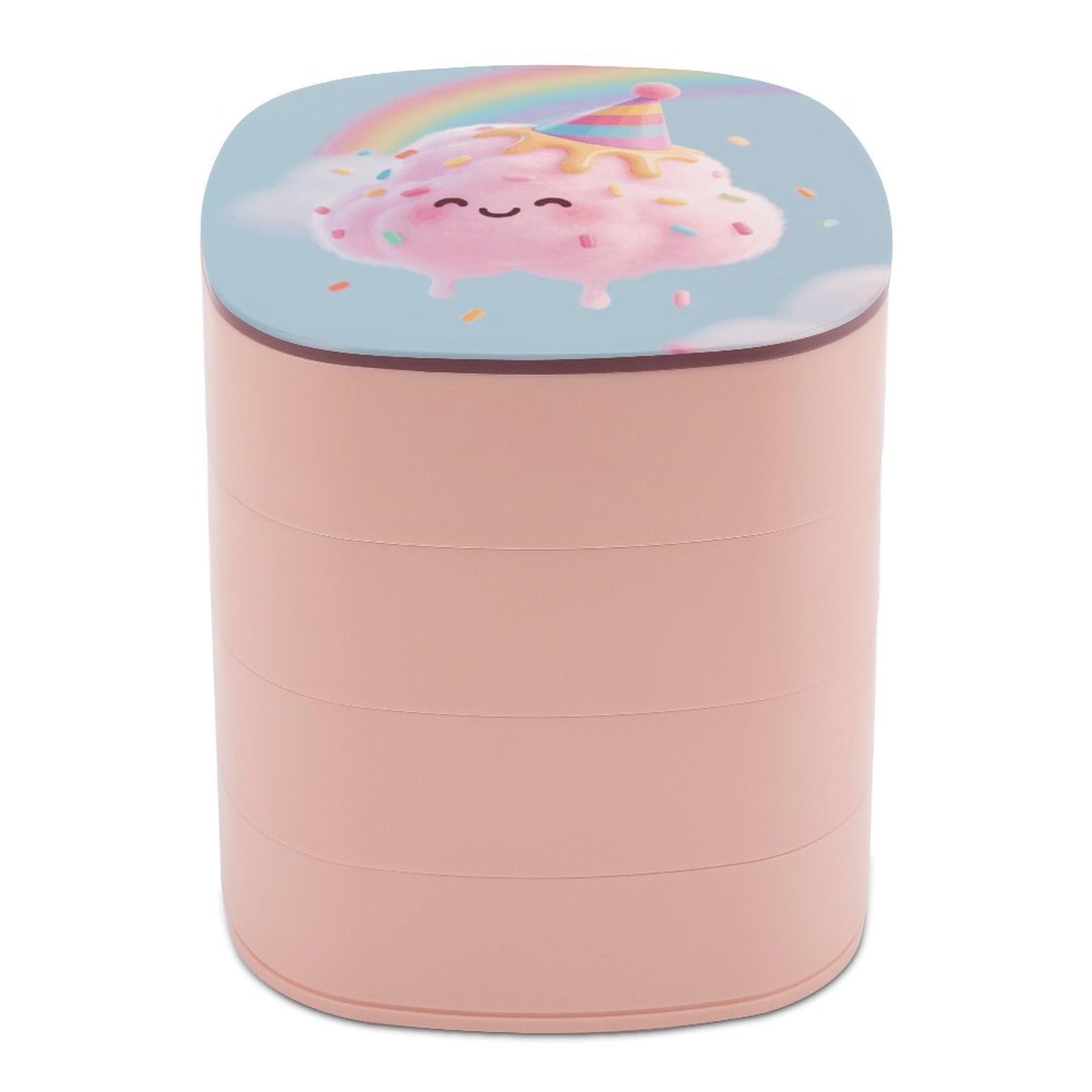 VstaDank Octopus Jewelry Box with Mirror 4-Layer Rotating Jewelry Tray Case Portable Jewelry Case Trinket Boxes Trinket Cases Travel Jewelry Organizer Earrings Storage Box