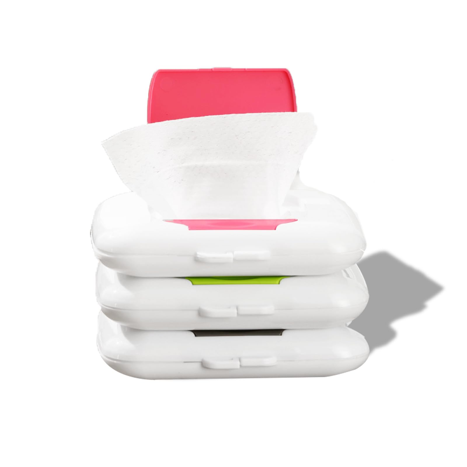 Travel Wipe Holder?Wipes Container,Wet Wipe Container Box for Strollers?Hanging Refillable Wipes Dispenser Portable Baby Wipe Case for Indoor Outdoor Use (Green+Red+Grey 3pcs)