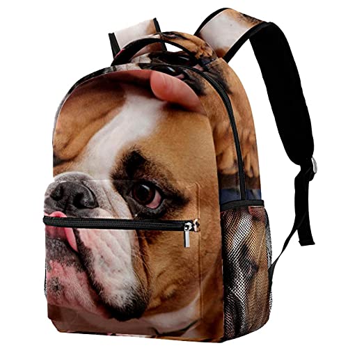 Sac à dos de voyage ergonomique bouledogue français avec poche gourde isotherme latérale