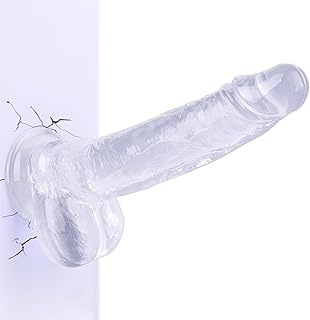 8.2" Long G-spot Dildo, Body Safe Material, Lifelike Skin-Touching Feeling, Powerful Suction Cup Dildo for Hands-Free Play & Anal Stimulation, Realistic Fake Penis for Men and Women Sex Games