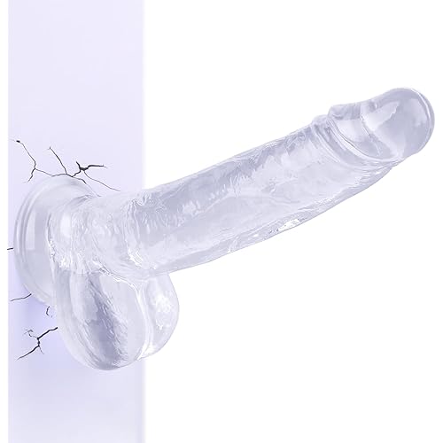 8.2" Long G-spot Dildo, Body Safe Material, Lifelike Skin-Touching Feeling, Powerful Suction Cup Dildo for Hands-Free Play & Anal Stimulation, Realistic Fake Penis for Men and Women Sex Games