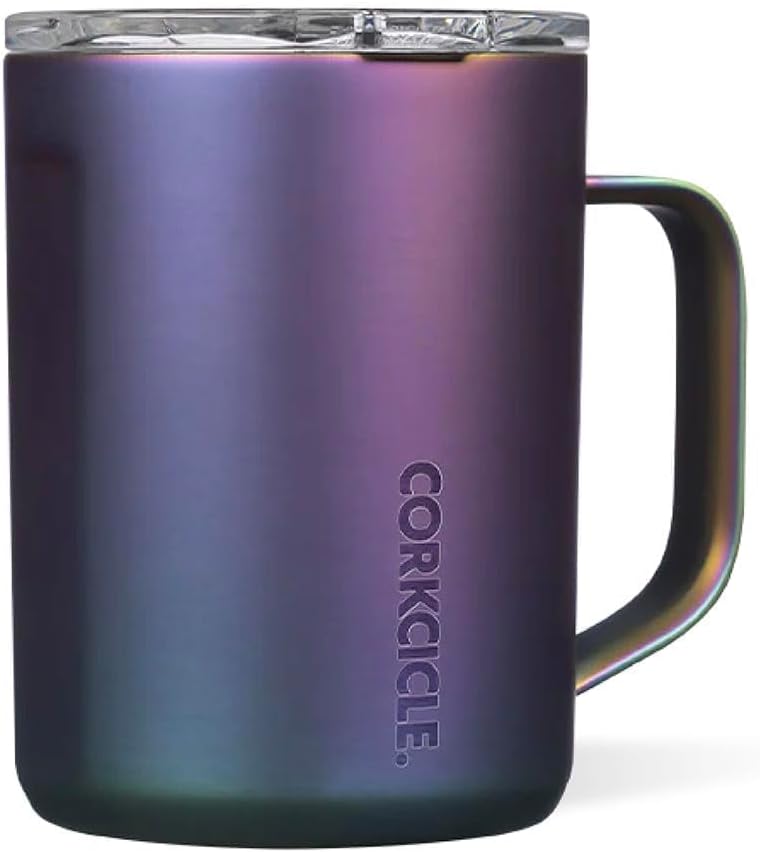 Corkcicle Triple Insulated Coffee Mug with Lid and Handle, Dragonfly, 16 oz – Stainless Steel Travel Mug Keeps Beverages Hot for 3+ Hours – Non-Slip, Easy-Grip, Spill-Resistant Tumbler