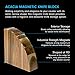 Messermeister Magnetic Knife Block, Acacia - Elegant, Durable & Secure - Holds 10 Knives or Steels & Scissors - 10