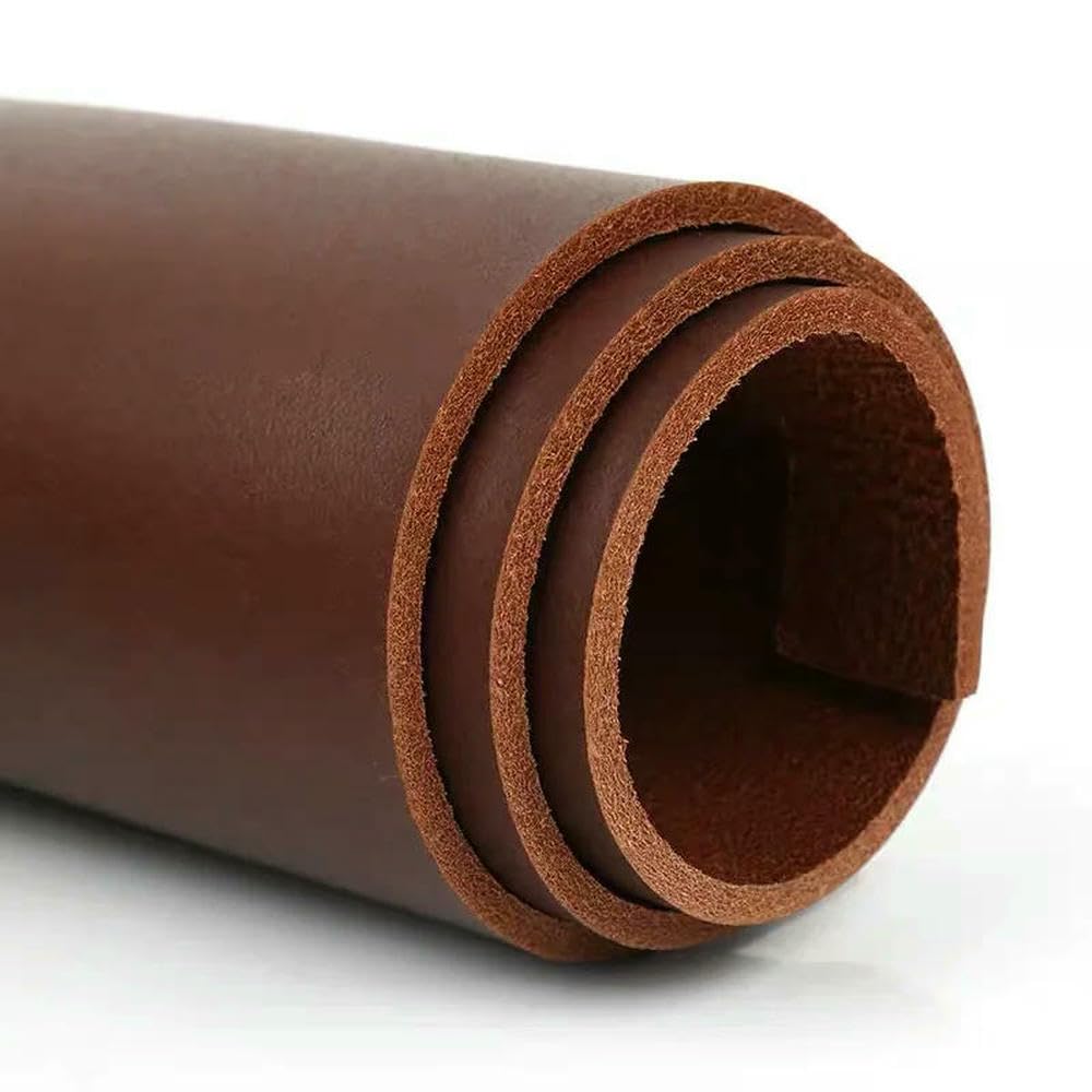 Cuir tanné végétal de 2,5 mm d'épaisseur, Couche supérieure Marron et Noire, Cuir véritable, étui à Couteau, Coussin de Table, Ceinture