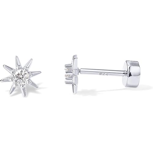 PAVOI 14K Gold Plated Flat Back Earrings | Solid 925 Sterling Silver Posts | Helix Cartilage Earrings for Women | Cubic Zirconia Stud Earrings | Trending Fashion Jewelry