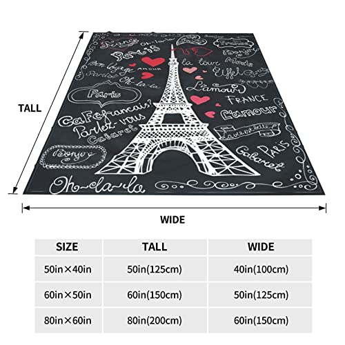 Paris Tower Throws Blanket Plush Fleece Blanket Soft Cozy Warm Lightweight Blanket For Sofa Couch Bed 80"X60" #TOP2