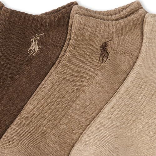 Polo Ralph Lauren Men's Classic Sport Performance Cotton Low Cut Socks 6 Pair Pack, Brown, Men's Shoe Size 6-12.5 by POLO RALPH LAUREN - Image 4