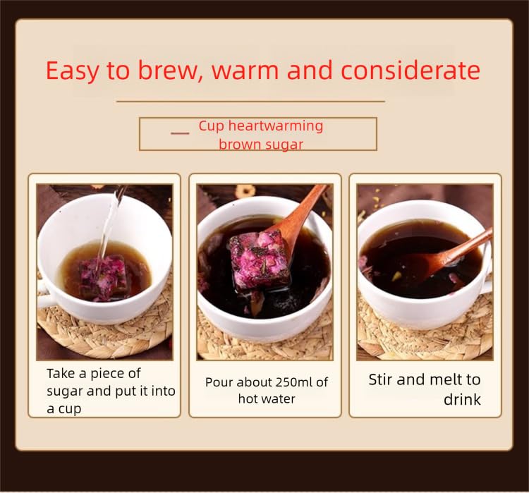 Handmade brown sugar cubes, Black sugar, rose brown sugar,8.64 ounces (245 grams) (Original flavor) - image 6