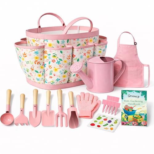 Conjunto de Ferramentas de Jardinagem Infantil com 14 Peças e Bolsa
