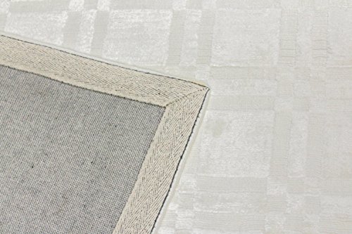 Bashian Radiance Collection Wz Hand Loomed 100% Viscose Area Rug, 7.9' X 9.9', White #TOP4