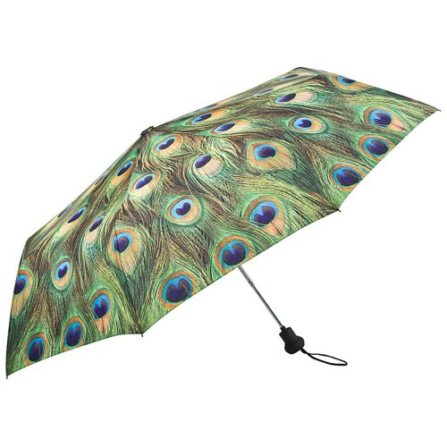 VON LILIENFELD Paraguas Bolsillo Plegable Ligero Estable Apertura Automático Compacto Pavo Real