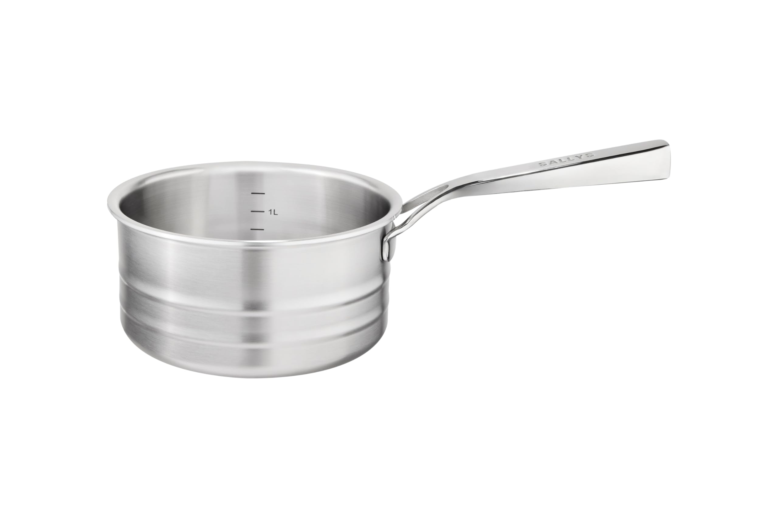 Sallys Edelstahl Kochtopfset Induktion "La Cucina", 9-teilig, Kochtopf Set mit multifunktionalem Glasdeckel, Innenskalierung, für alle Herdarten geeignet