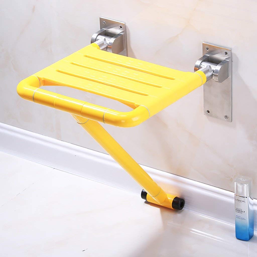 Taburete de Hoja abatible montado en la Pared Silla de Asiento de Ducha Plegable, Asiento de baño Plegable Asiento de Pared Silla de Pared para Ayudar a los Ancianos (Color: B)
