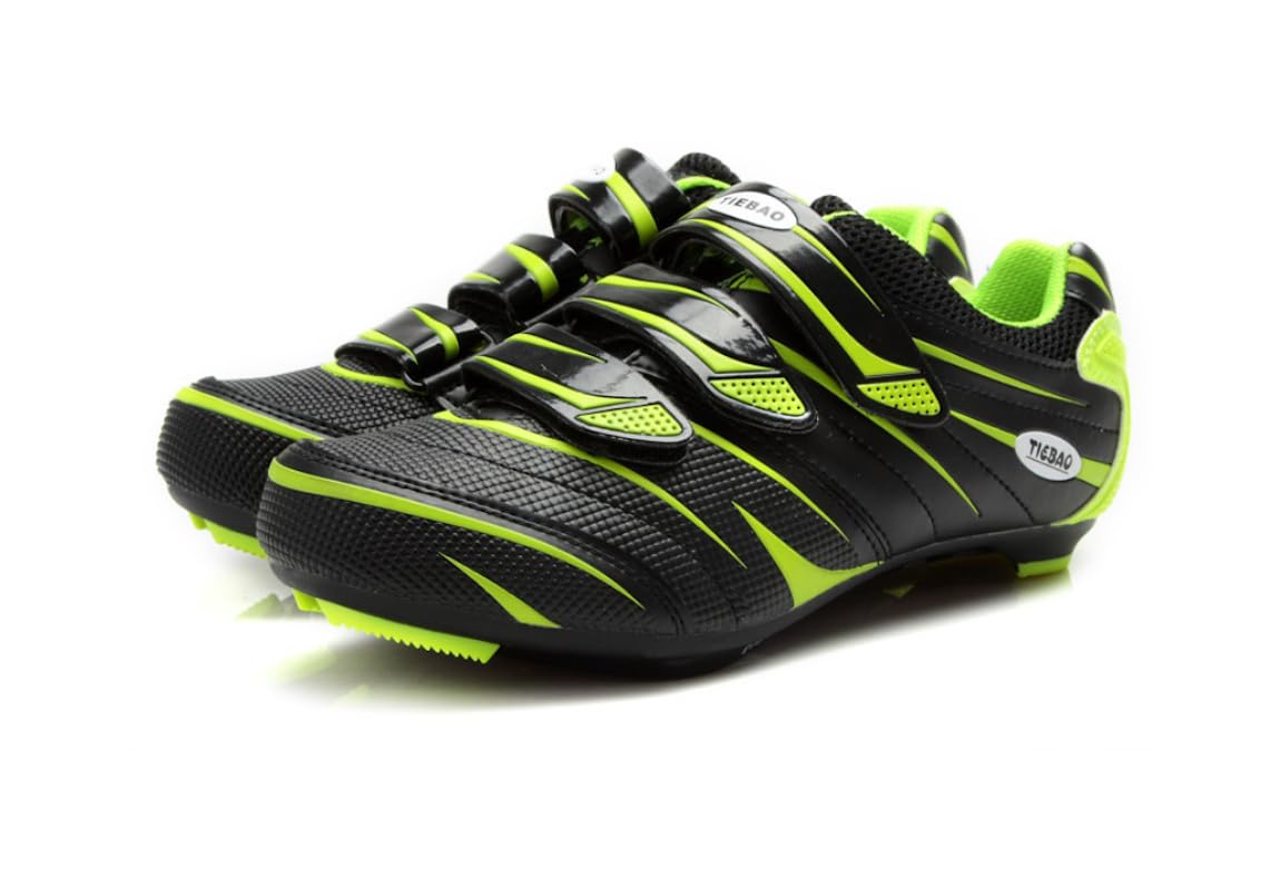 Scarpe da Ciclismo Uomo/Donna – Scarpe Spinning Traspiranti, Compatibili con Peloton, SPD, SPD-SL e Look Delta - Verde 46 EU