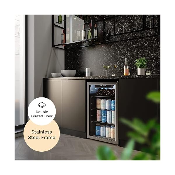 hOmeLabs Beverage Refrigerator and Cooler 120 Can Mini Fridge with